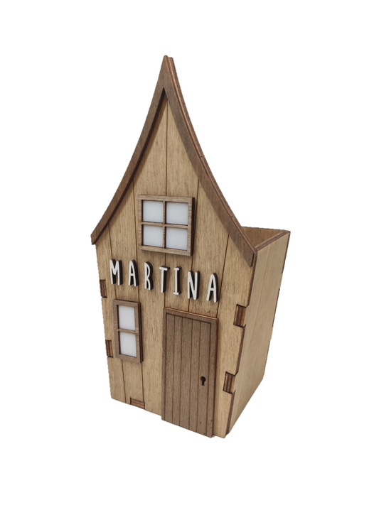 Portalápices de madera personalizable