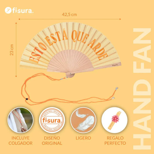 Abanico “¡Esto está que arde!” amarillo