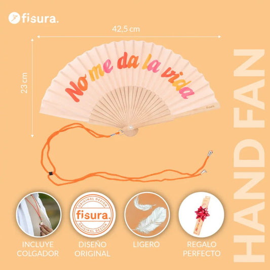 Abanico “No me da la vida” rosa