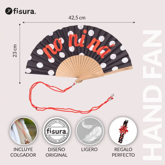 Abanico “No ni ná” lunares