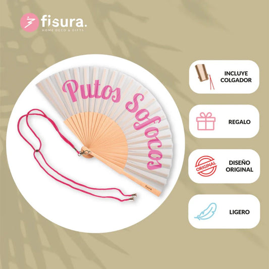 Abanico “Putos sofocos” verde menta
