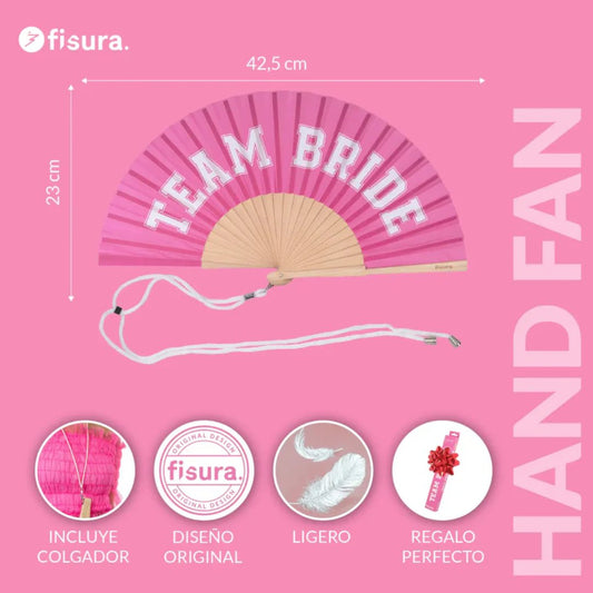 Abanico “Team Bride” rosa