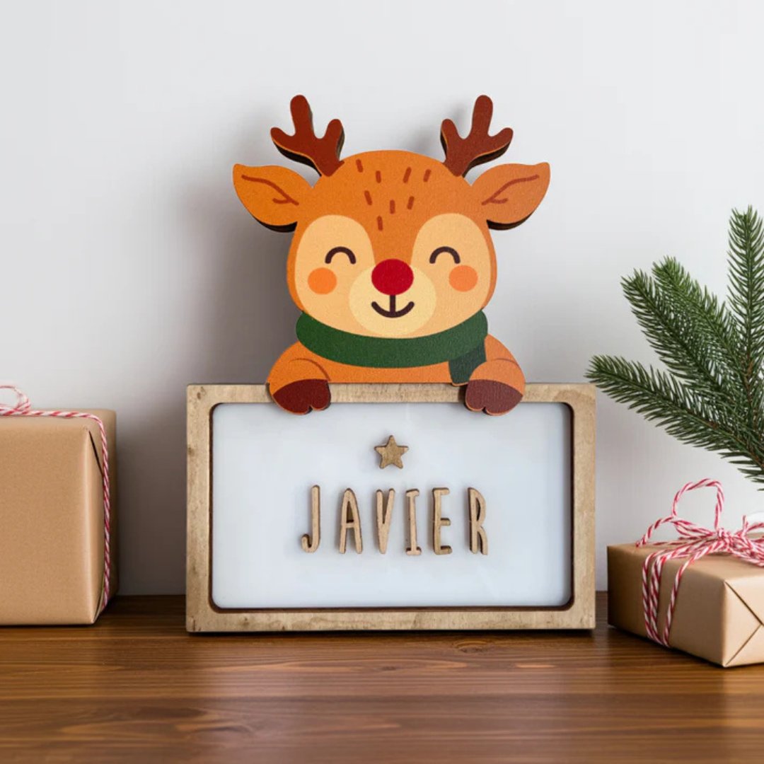 Lámpara de sobremesa Navidad | Papá Noel, Reno y Elfo