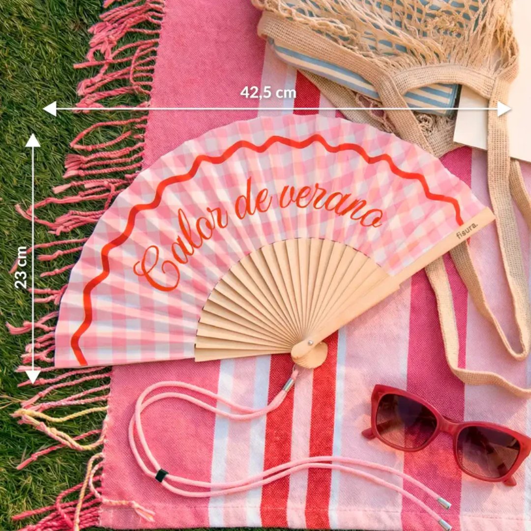 Abanico original Calor de Verano con diseño divertido para verano y playa