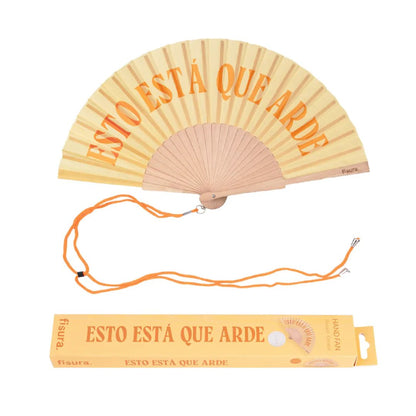Abanico “¡Esto está que arde!” amarillo