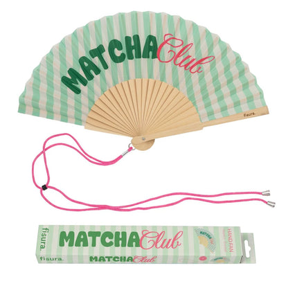 Abanico original Matcha Club con diseño divertido para verano