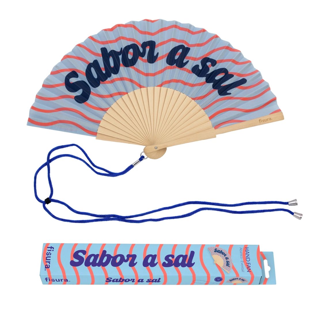 Abanico original Sabor a Sal con diseño veraniego para playa y vacaciones
