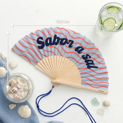 Abanico original Sabor a Sal con diseño veraniego para playa y vacaciones