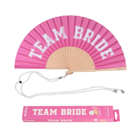 Abanico “Team Bride” rosa