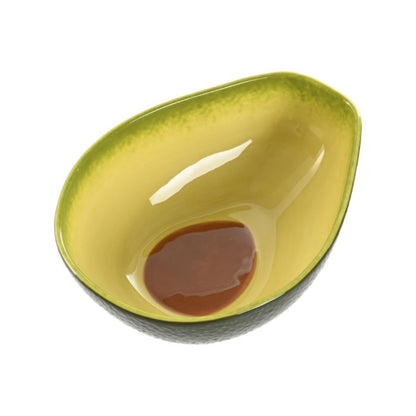 Bol de gres verde con forma de aguacate, diseño original para cocina