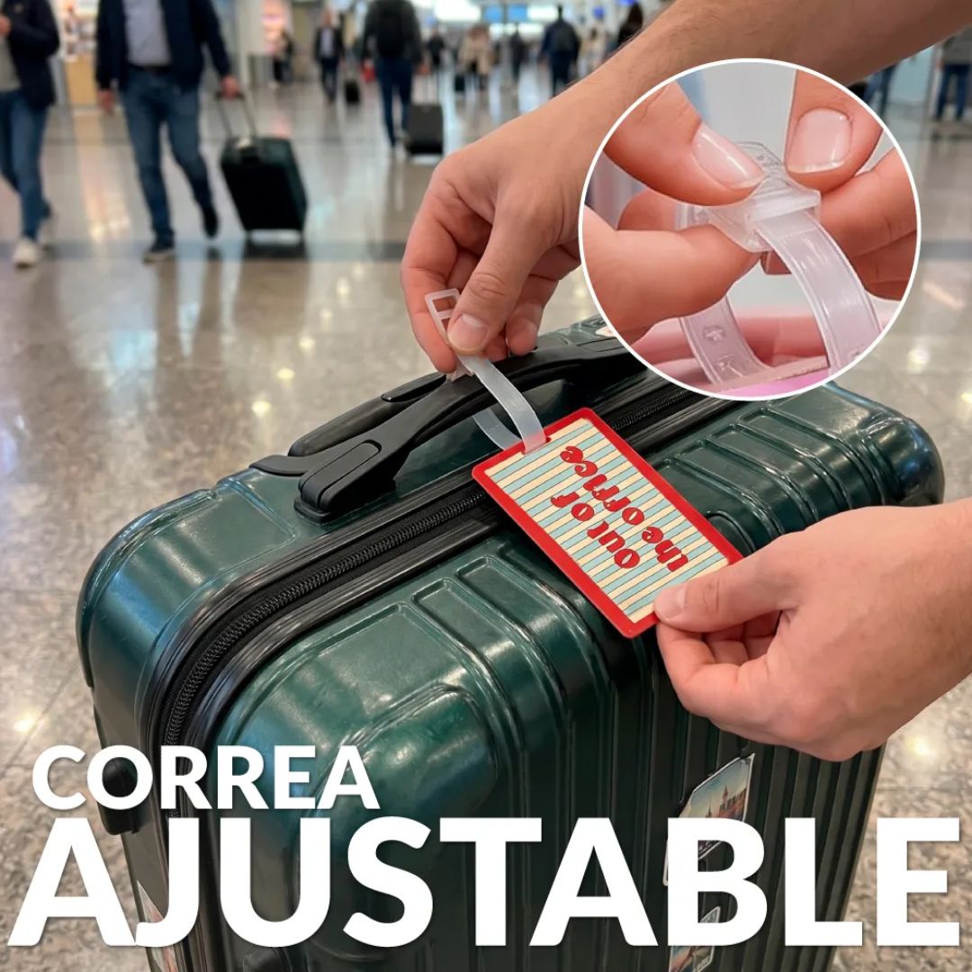 Etiqueta de equipaje Out of the Office con colgador para maleta