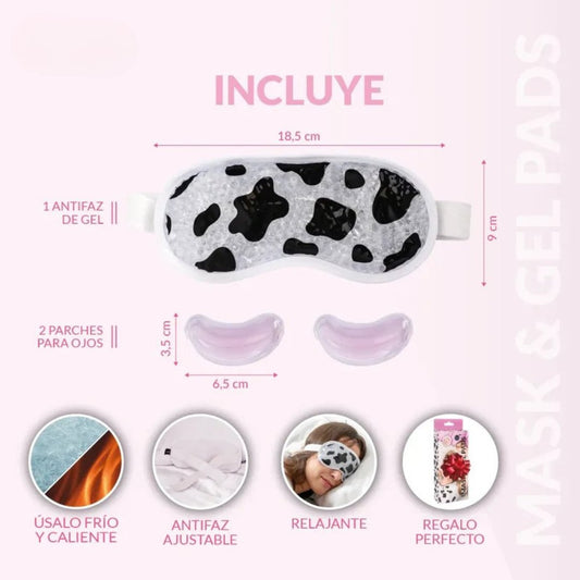 Kit antifaz y parches de ojos Vaca