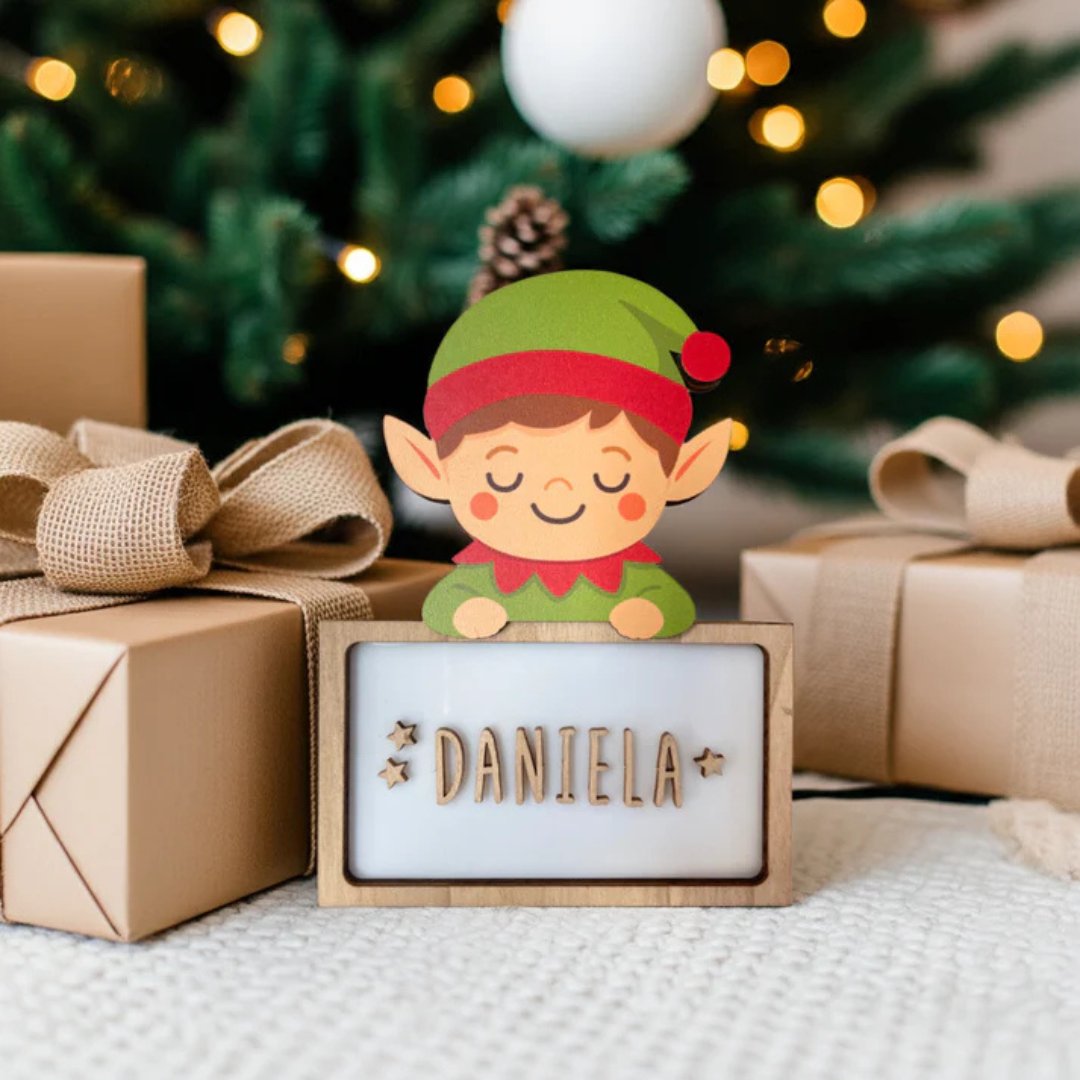 Lámpara de sobremesa Navidad | Papá Noel, Reno y Elfo