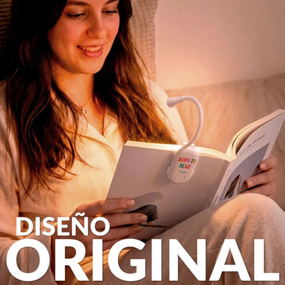 Lámpara flexible Born to Read para leer en la cama