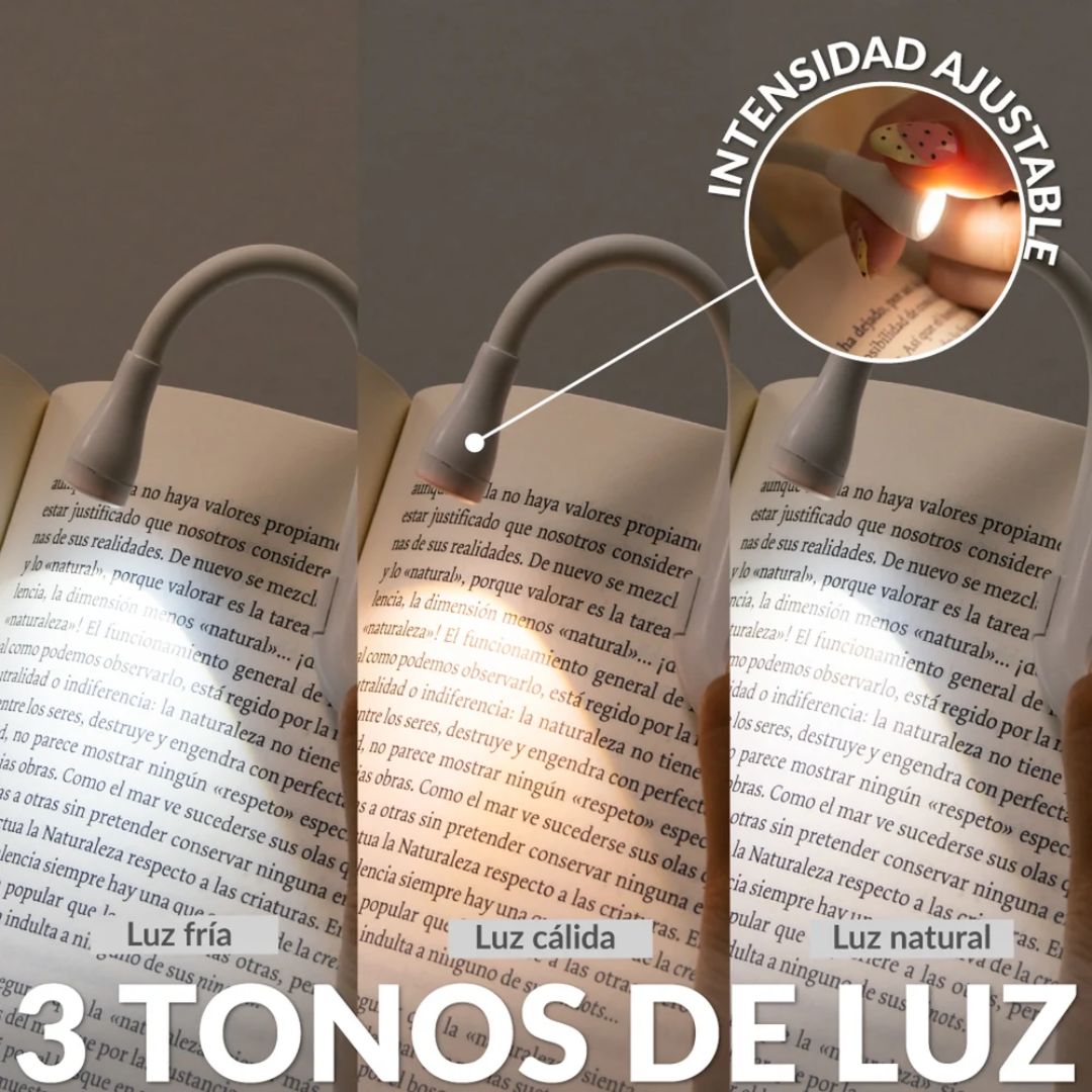 Luz para libros Born to Read con intensidad regulable