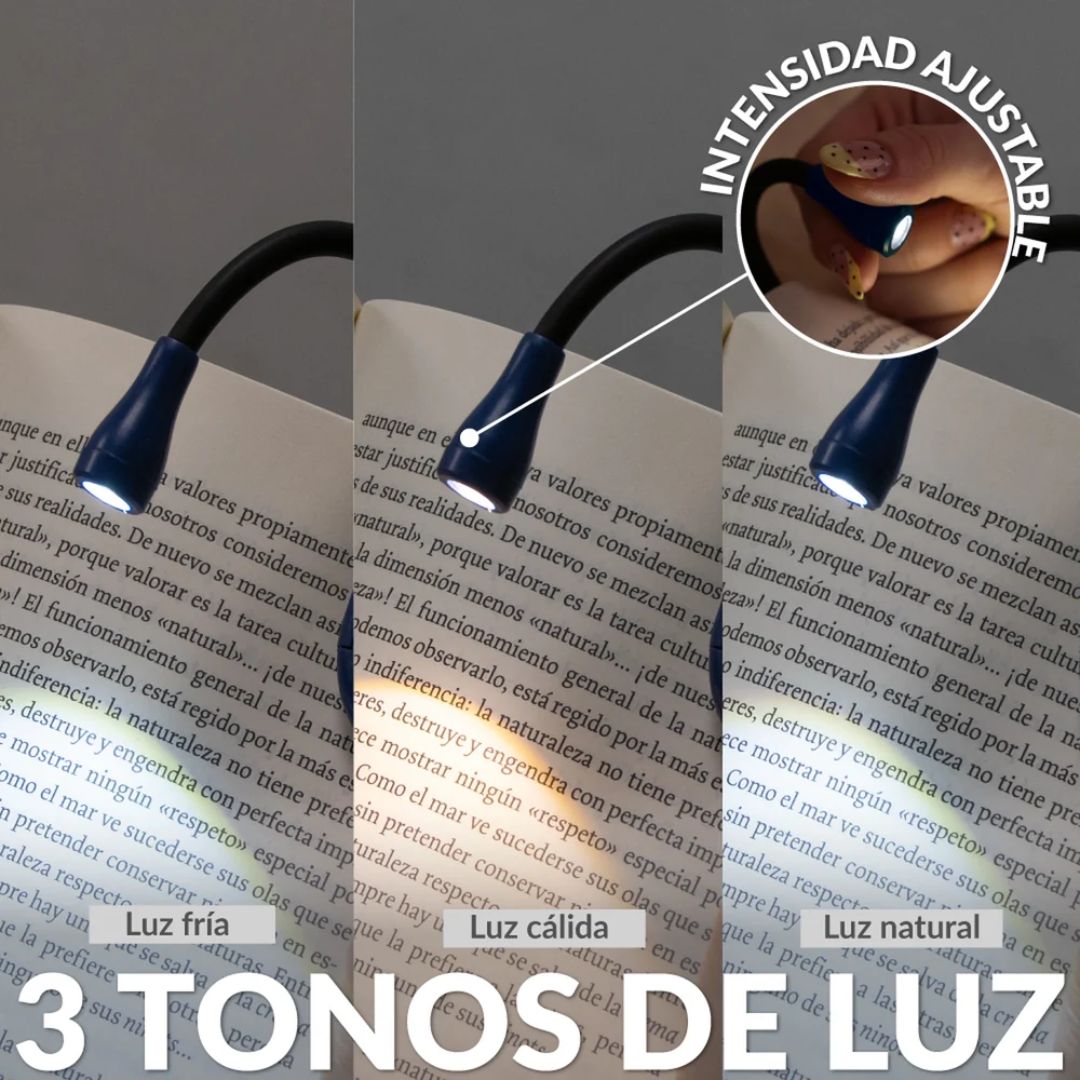 Lámpara flexible para leer libros en la cama