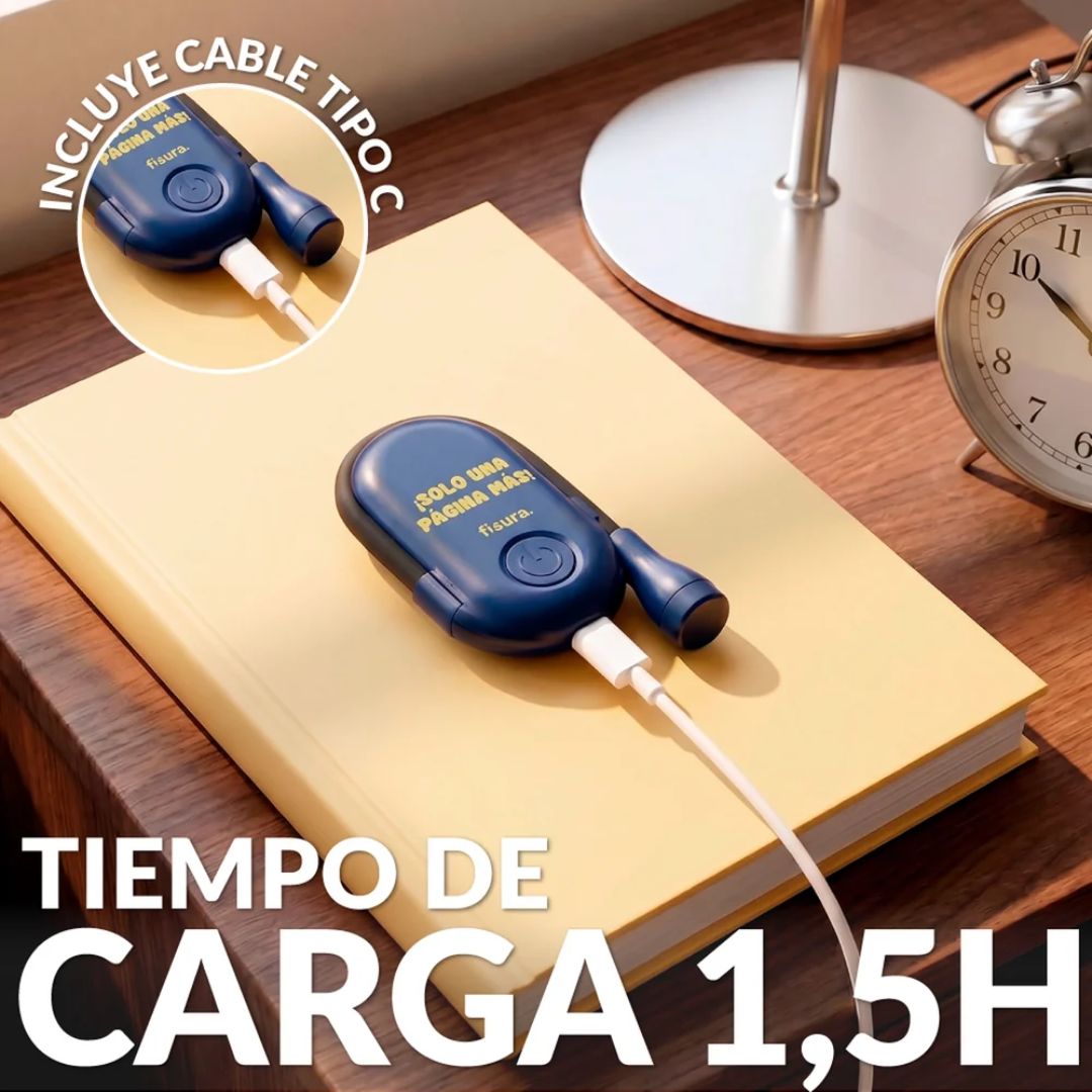 Luz de lectura recargable USB-C con cuello orientable 360 grados