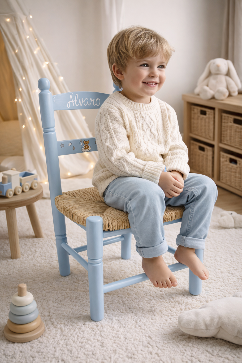 Silla de madera infantil personalizada