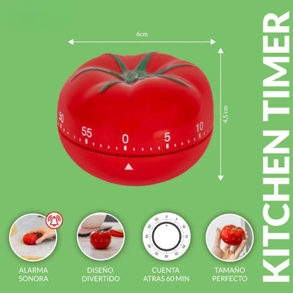 Temporizador de cocina en forma de tomate