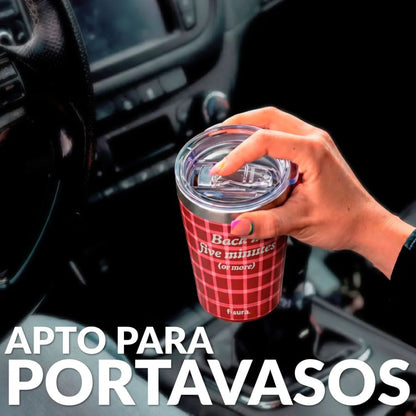 Vaso para café Back in Five Minutes con doble pared térmica