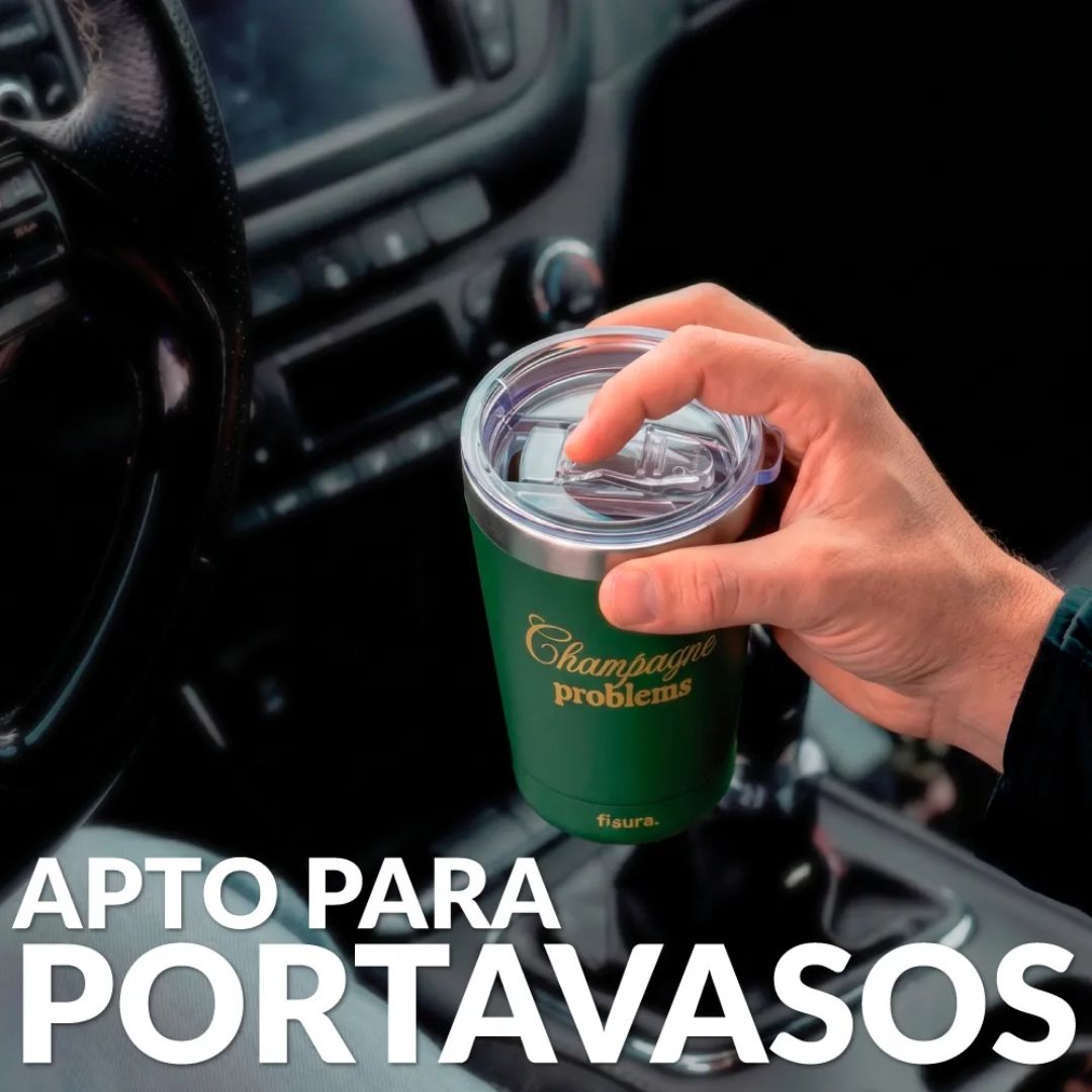 Vaso para café Champagne Problems con doble pared térmica