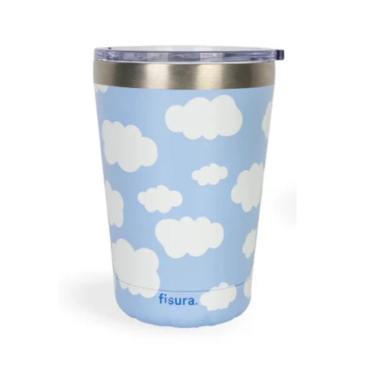 Vaso termo Fisura con estampado de nubes en tonos celeste