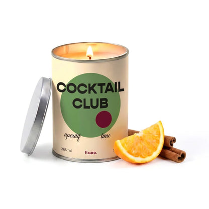 Vela aromática Cocktail Club Fisura en lata metálica con aroma a vino caliente especiado.