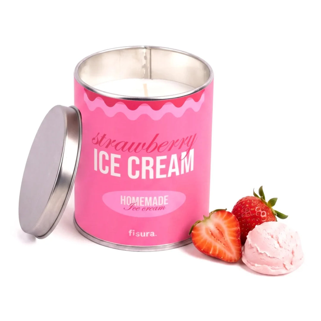 Vela en lata Strawberry Ice Cream con aroma a fresas con nata